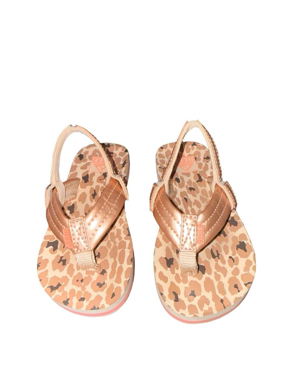 Reef Kids Little Ahi Pink Leopard Rose Gold Sandals Size 5/6
